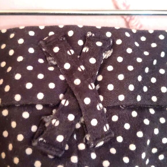 Capri Pants Black White Cotton Stretchy Dots 12 - Picture 4 of 9
